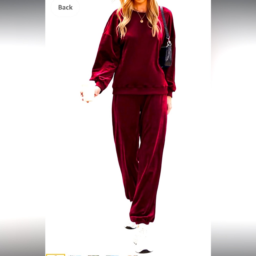 NWT Women’s Beyove 2 piece Oversized Velour Sweatsuit size Small